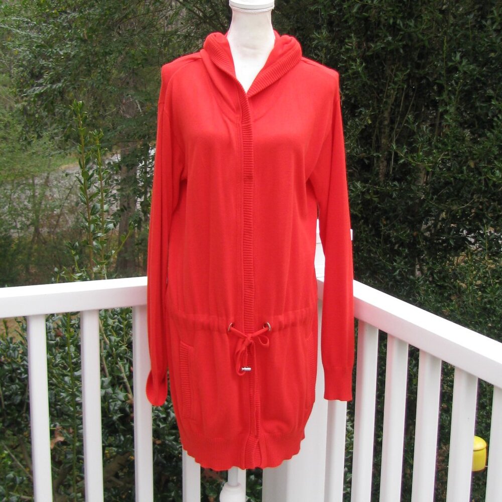 Kenneth Cole New York hooded snap button cardigan sweater Medium luxury style - Picture 2 of 6